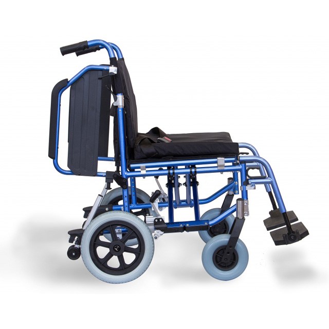 Aktiv X4 Heavy Duty Aluminium Transit Wheelchair - Armrests Folded Up